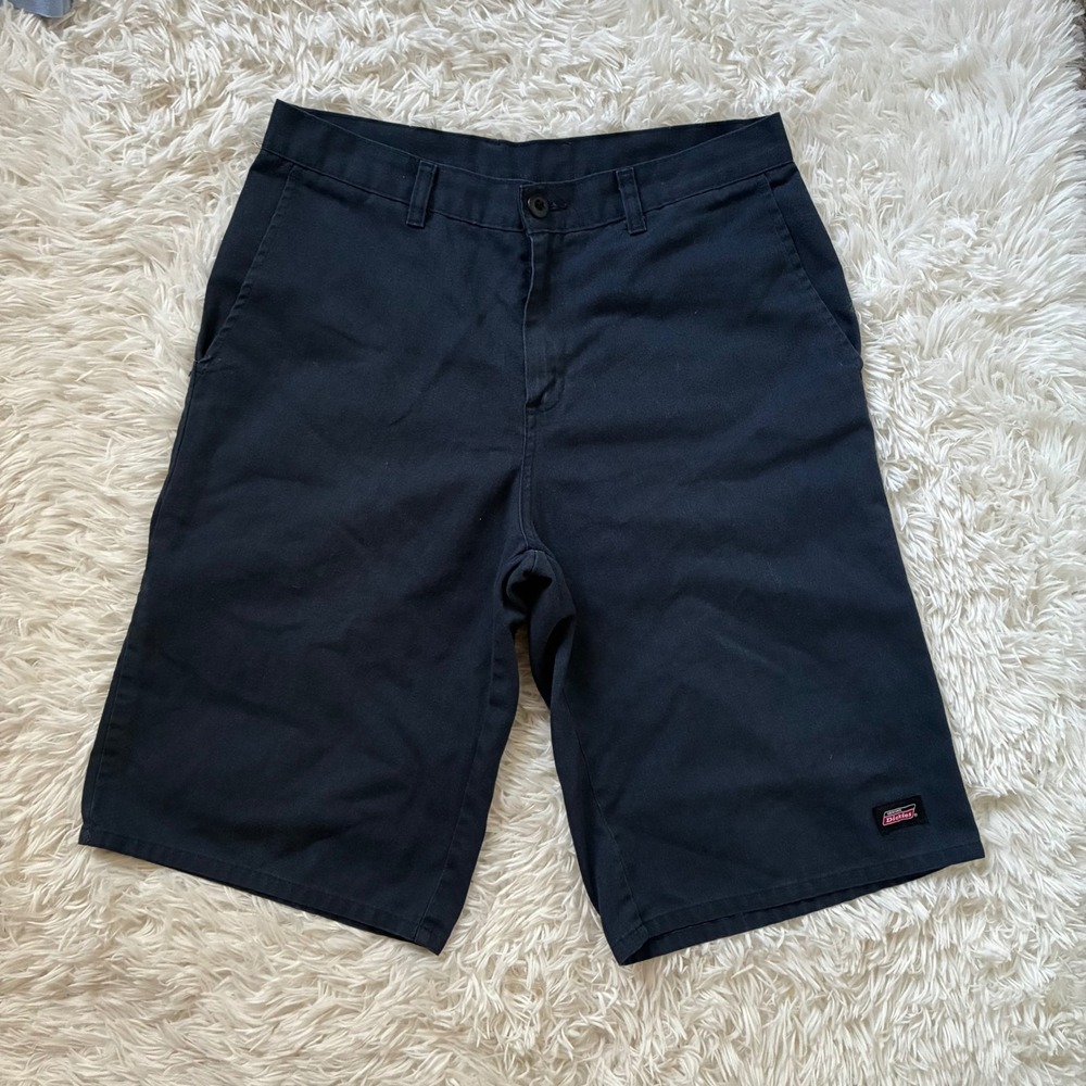 Y2K Skater Long Dickies Mens Blue Utility Work Short Size 32 Multi-Pocket Twill